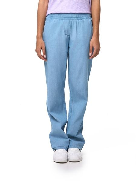 Spodnie dresowe z kieszenie na co dzień na siłownię. Niebieskie spodnie sportowe damskie LEONE 1947 APPAREL, s, z denimu, na fitness i siłownię. Za 105.21 zł.