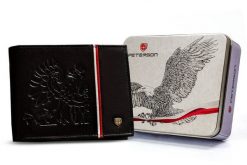 Skórzany portfel Peterson PTN 304P-03 czarny. Czarne portfele męskie Peterson, bez wzorów. Za 169.99 zł.