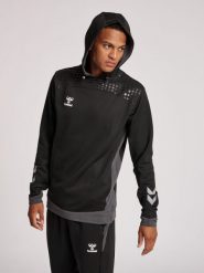 Bluza do piłki ręcznej męska Hummel hml LEAD poly z kapturem. Szare bluzy sportowe męskie HUMMEL, bez wzorów, z materiału, sportowe, bez kołnierzyka, bez ramiączek. Za 171.70 zł.
