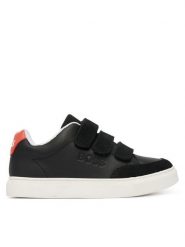 BOSS Sneakersy J52818 M Czarny. Czarne trampki i tenisówki chłopięce Boss, bez wzorów, ze skóry, bez zapięcia. Za 424.99 zł.