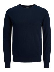 Jack & Jones Sweter "Emil" w kolorze granatowym rozmiar: S. Niebieskie swetry męskie Jack & Jones, s, bez wzorów, z bawełny, bez kołnierzyka. Za 119.95 zł.