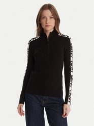 DKNY Sweter P5MSAY01 Czarny Slim Fit. Czarne swetry klasyczne damskie DKNY, l, z wiskozy, bez kołnierzyka. Za 399.99 zł.