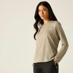 Damska koszulka z krótkim rękawem i siateczką Mindo Anti-Insect. Białe t-shirty damskie Regatta, bez wzorów, z poliesteru, bez kołnierzyka. W wyprzedaży za 109.99 zł.