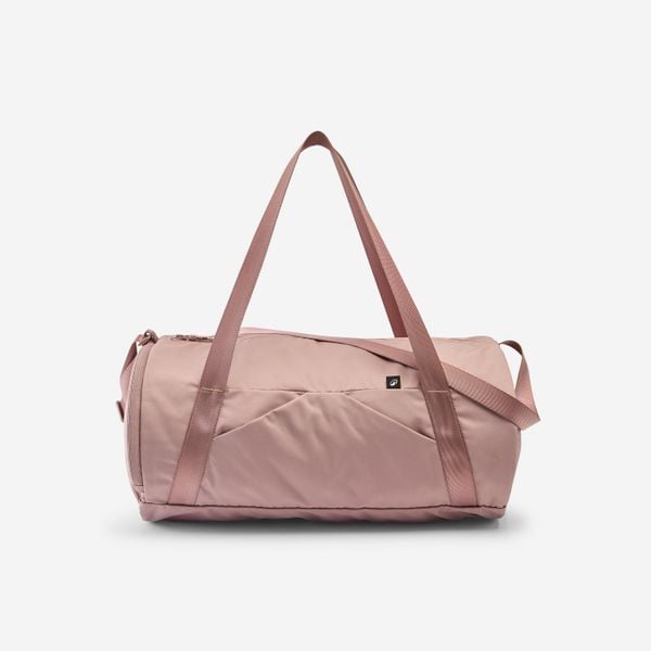 Torba sportowa 20 litrów. Brązowe torby podróżne damskie Decathlon, bez wzorów, z materiału. Za 59.99 zł.