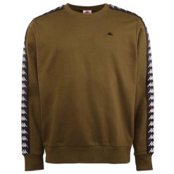 Bluza dresowa sportowa męska Kappa Lasse Sweatshirt. Brązowe bluzy bez kaptura męskie Kappa, bez wzorów, z dresówki, sportowe, bez kołnierzyka, bez ramiączek. Za 149.99 zł.