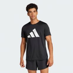 Koszulka Run It. Czarne t-shirty sportowe męskie Adidas, l, z materiału, bez ramiączek, do biegania. Za 168.99 zł.