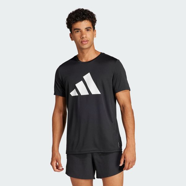 Koszulka Run It. Czarne t-shirty sportowe męskie Adidas, l, z materiału, bez ramiączek, do biegania. Za 168.99 zł.