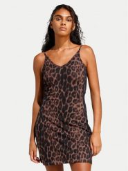 Adidas Sukienka codzienna Seasonal Essentials Leopard Print JZ0204 Brązowy Slim Fit. Brązowe sukienki damskie Adidas, na co dzień, l, bez wzorów, z bawełny, bez kołnierzyka, bez ramiączek, proste. Za 199.99 zł.