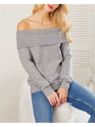 Milan Kiss Sweter w kolorze jasnoszarym rozmiar: S. Szare swetry klasyczne damskie Milan Kiss, s, z bawełny, bez kołnierzyka. Za 82.99 zł.