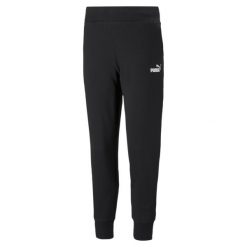 Damskie spodnie dresowe Essentials PUMA Black. Czarne spodnie dresowe damskie Puma, xs, z dresówki, na fitness i siłownię. Za 223.00 zł.