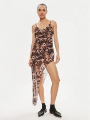 One Teaspoon Sukienka letnia Goldie 26320 Brązowy Slim Fit. Brązowe sukienki damskie One Teaspoon, na lato, m, bez wzorów, z syntetyku, bez kołnierzyka, bez ramiączek. Za 489.99 zł.