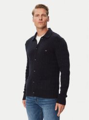 Tommy Hilfiger Kardigan MW0MW44756 Granatowy Regular Fit. Niebieskie kardigany męskie Tommy Hilfiger, m, bez wzorów, z bawełny, bez kołnierzyka. Za 699.99 zł.