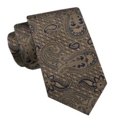 Elegancki Krawat Męski - Alties - Stare Złoto, Wzór Orientalny. Żółte krawaty i muchy męskie Alties, bez wzorów, z tkaniny, eleganckie. Za 49.00 zł.