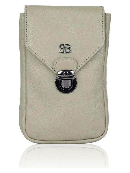 Bellicci Skórzana torebka "Caprice" w kolorze zielonym na telefon - 12,5 x 18 x 4 cm rozmiar: onesize. Zielone torebki klasyczne damskie Bellicci, bez wzorów, z materiału, bez dodatków. Za 126.75 zł.