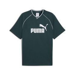 Męska koszulka piłkarska Essentials PUMA. Zielone t-shirty sportowe męskie Puma, m, bez ramiączek, na fitness i siłownię. Za 129.25 zł.