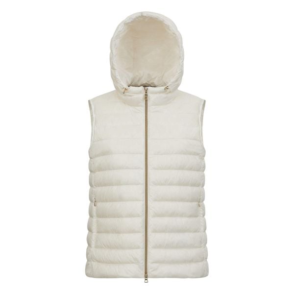 Damska kurtka bez rękawów Geox Jaysen. Białe kurtki damskie Geox, bez wzorów, z puchu, bez kaptura. Za 378.99 zł.