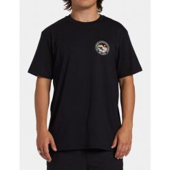 Koszulka T-shirt Billabong Rockies czarna. Czarne t-shirty męskie Billabong, bez wzorów, bez kołnierzyka. Za 118.40 zł.