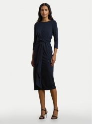 LAUREN RALPH LAUREN Sukienka koktajlowa 250957698 Granatowy Slim Fit. Niebieskie sukienki damskie Lauren Ralph Lauren, bez wzorów, z syntetyku, wizytowe, bez kołnierzyka, bez ramiączek. Za 579.99 zł.