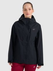 4F Kurtka trekkingowa membrana 10000 damska - czarna M. Czarne kurtki damskie 4f, na zimę, m, bez wzorów, z materiału, bez kaptura. Za 399.99 zł.