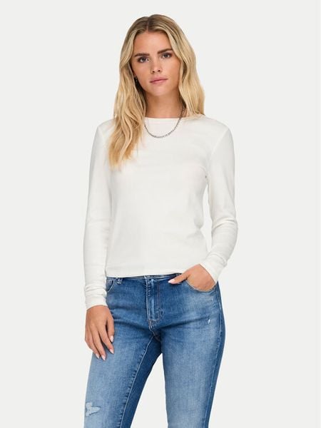 ONLY Bluzka Riley 15323159 Biały Slim Fit. Białe bluzki damskie Only, s, bez wzorów, z bawełny, bez ramiączek. Za 49.99 zł.