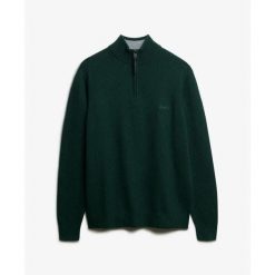 Sweter z wełny z kołnierzem typu stójka Superdry. Czarne swetry męskie Superdry., l, bez wzorów, z wełny, bez kołnierzyka. Za 319.00 zł.