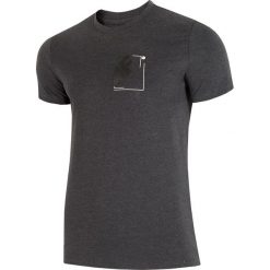 T-shirt męski TSM003 - ciemny szary melanż. Szare t-shirty męskie 4f, m, bez wzorów, bez kołnierzyka. W wyprzedaży za 34.99 zł.