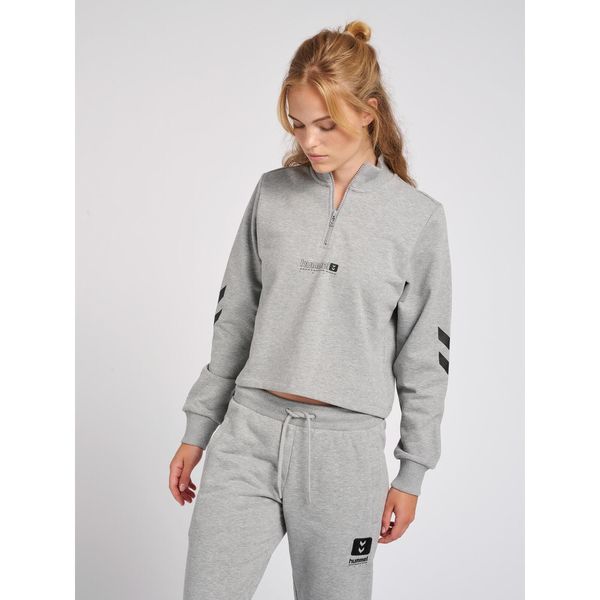 Bluza damska Hummel hmlLGC nikka. Szare bluzy sportowe damskie HUMMEL, bez wzorów, bez ramiączek, bez kaptura. W wyprzedaży za 183.00 zł.