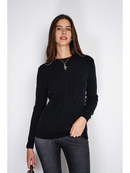 William de Faye Sweter w kolorze czarnym rozmiar: 40. Czarne swetry klasyczne damskie William De Faye, z kaszmiru, bez kołnierzyka. Za 153.45 zł.