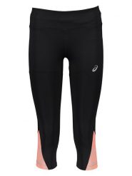 Asics Legginsy sportowe w kolorze czarno-jasnoróżowym rozmiar: XS. Czarne legginsy damskie Asics, xs, bez wzorów, z materiału, outdoorowe. Za 65.85 zł.
