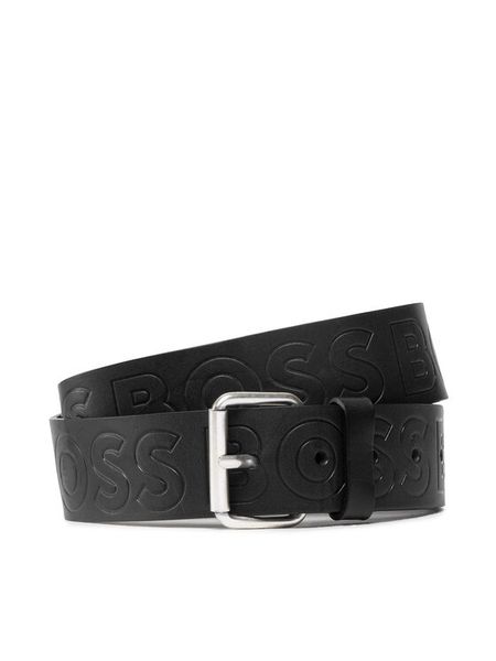 Boss Pasek Męski Serge 50481111 Czarny. Czarne paski męskie Boss, bez wzorów, ze skóry. Za 379.99 zł.