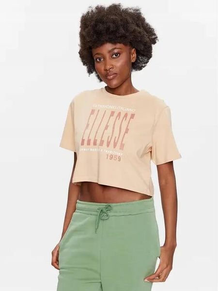 T-SHIRT DAMSKI KOSZULKA CROP ELLESSE. Brązowe bluzki sportowe damskie Ellesse, l, bez wzorów, z bawełny, bez ramiączek. Za 116.99 zł.