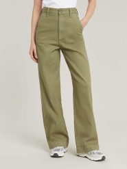 G-Star Spodnie chino w kolorze khaki rozmiar: W32/L32. Brązowe spodnie materiałowe damskie G-Star, bez wzorów, retro, z podwyższonym stanem. Za 213.69 zł.