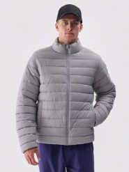 4F Kurtka puchowa w kolorze szarym rozmiar: L. Szare kurtki męskie 4f, na zimę, l, bez wzorów, z puchu, bez kaptura. Za 160.96 zł.