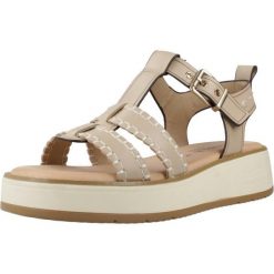 Sandały CARMELA 162246C Beżowy. Brązowe sandały damskie Carmela, bez wzorów, ze skóry, bez obcasa. Za 329.99 zł.