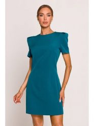 Made of emotion Sukienka w kolorze turkusowym rozmiar: L. Niebieskie sukienki damskie Made Of Emotion, l, bez wzorów, bez kołnierzyka, bez ramiączek, mini. Za 194.15 zł.