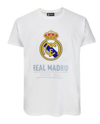 Koszulka Real Madryt - licencjonowana. Białe t-shirty damskie Real Madrid, m, z bawełny, bez ramiączek, do piłki nożnej. Za 99.00 zł.