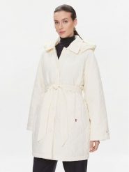 Tommy Hilfiger Płaszcz przejściowy WW0WW40469 Beżowy Relaxed Fit. Brązowe płaszcze damskie Tommy Hilfiger, xs, bez wzorów, z syntetyku. Za 879.99 zł.