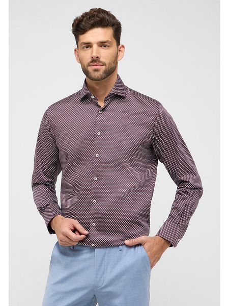 Eterna Koszula - Modern fit - w kolorze bordowym rozmiar: 39. Czerwone koszule męskie Eterna, bez wzorów, z bawełny, bez kołnierzyka, bez ramiączek. Za 109.52 zł.