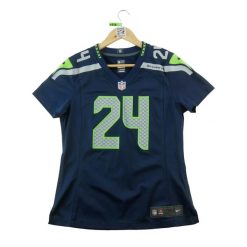 Second life - Nike damska koszulka NFL Seattle Seahawks - Stan bardzo dobry. Niebieskie bluzki sportowe damskie Nike, m, z tkaniny, bez kołnierzyka, bez ramiączek. Za 149.06 zł.