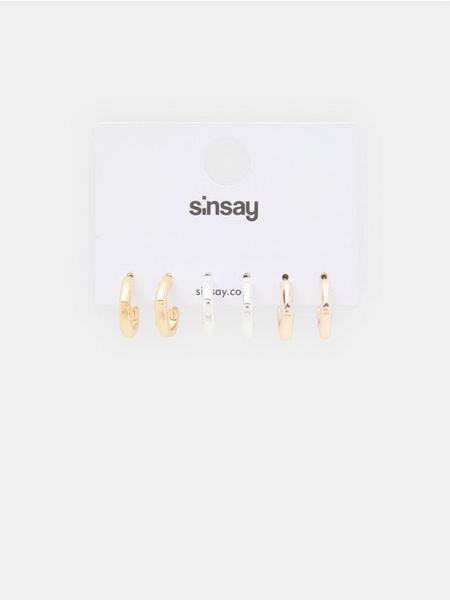 Kolczyki 3 pack - wielobarwny. Kolczyki damskie Sinsay. Za 3.00 zł.