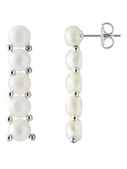 Pearline Srebrne kolczyki-wkrętki z perłami rozmiar: onesize. Białe kolczyki damskie Pearline, z perłą, srebrne. Za 208.99 zł.
