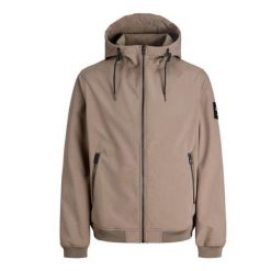 Kurtka Jack & Jones Basic Softshell Beżowa. Brązowe kurtki męskie Jack&Jones, bez wzorów, z softshellu, bez kaptura. Za 253.76 zł.