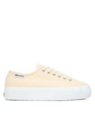 Superga Tenisówki Platform Leggera S2142ZW Beżowy. Brązowe trampki i tenisówki damskie Superga, bez wzorów, z materiału. Za 299.99 zł.