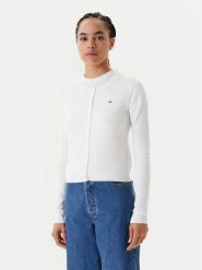Tommy Jeans Kardigan Essential DW0DW20976 Écru Regular Fit. Kardigany damskie Tommy Jeans, s, bez wzorów, z bawełny. Za 279.99 zł.