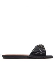 Kurt Geiger Klapki 816600109 Czarny. Czarne klapki damskie Kurt Geiger, bez wzorów, ze skóry, bez obcasa. Za 589.99 zł.