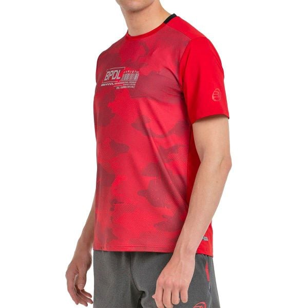 Bullpadel Esgos T-shirt. Czerwone t-shirty damskie bullpadel, bez wzorów, bez kołnierzyka. W wyprzedaży za 142.45 zł.