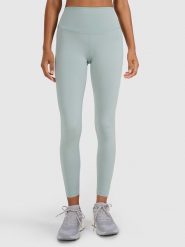 4F Legginsy sportowe w kolorze zielonym rozmiar: XL. Zielone legginsy damskie 4f, xl, bez wzorów, z materiału, z podwyższonym stanem, outdoorowe. Za 78.95 zł.