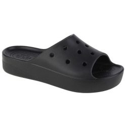 Klapki damskie Crocs Classic Platform Slide. Czarne klapki damskie Crocs, bez wzorów, z gumy, bez obcasa. Za 279.00 zł.