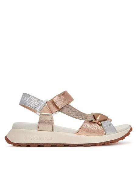 Hispanitas Sandały Maui CHV253896 Srebrny. Szare sandały damskie Hispanitas, bez wzorów, ze skóry, bez obcasa, na płaskiej podeszwie. Za 569.00 zł.