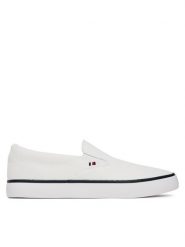 Tommy Hilfiger Tenisówki Th Hi Vulc Core Low Ii Slipon FM0FM05514 Biały. Białe trampki i tenisówki męskie Tommy Hilfiger, bez wzorów, z materiału, bez zapięcia. Za 239.99 zł.